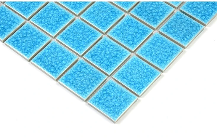 48X48mm Ice Crackle Pattern Glossy Porcelain Mosaic Tiles for Swimming Pool