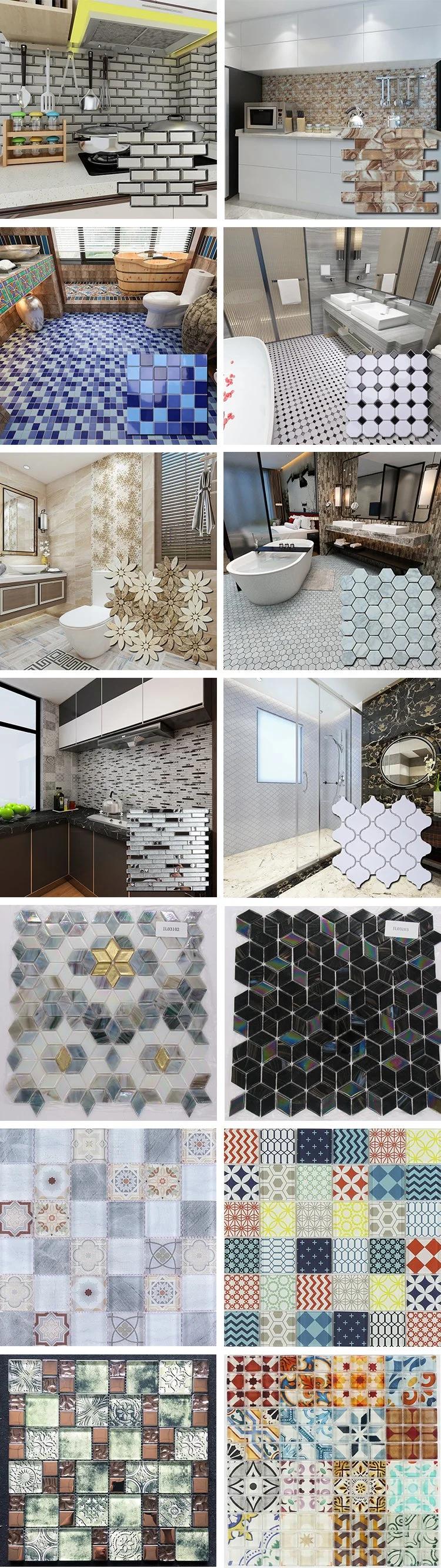 High Quality Indoor Facades White Color Kitchen Backsplash Lantern Shape Glazed Ceramic Mosaic Tile