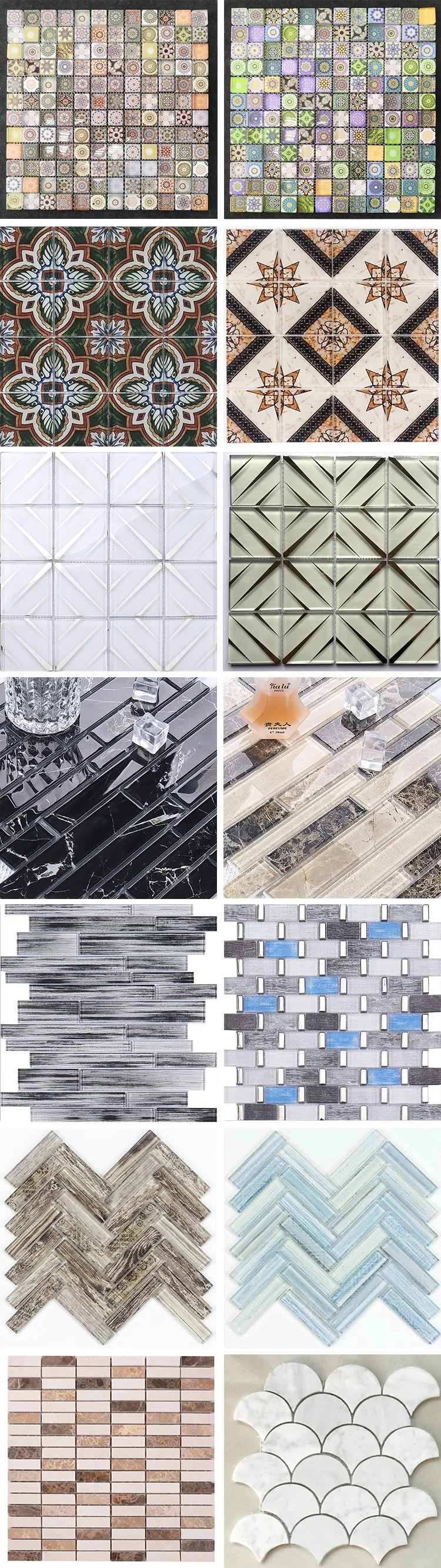 China Kitchen Crystal Tiles Wall Metallic Glass Mosaic Tile for Kitchen Backsplash
