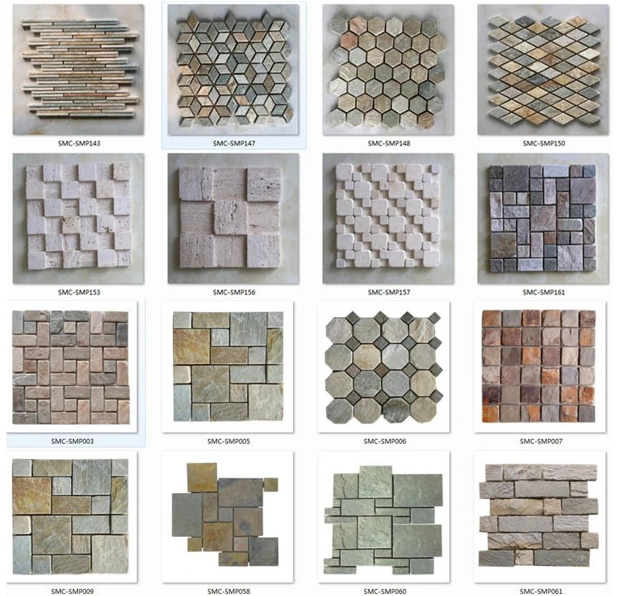 Polished Irregular Shaped White Marble Mosaic Tile