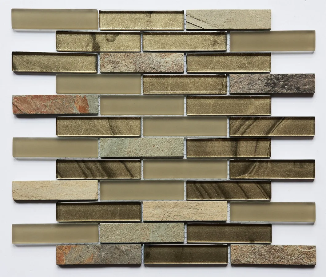 New Design Metallic Inkjet Marble Looking Glass Mosaic Tile for Kitchen Backsplash
