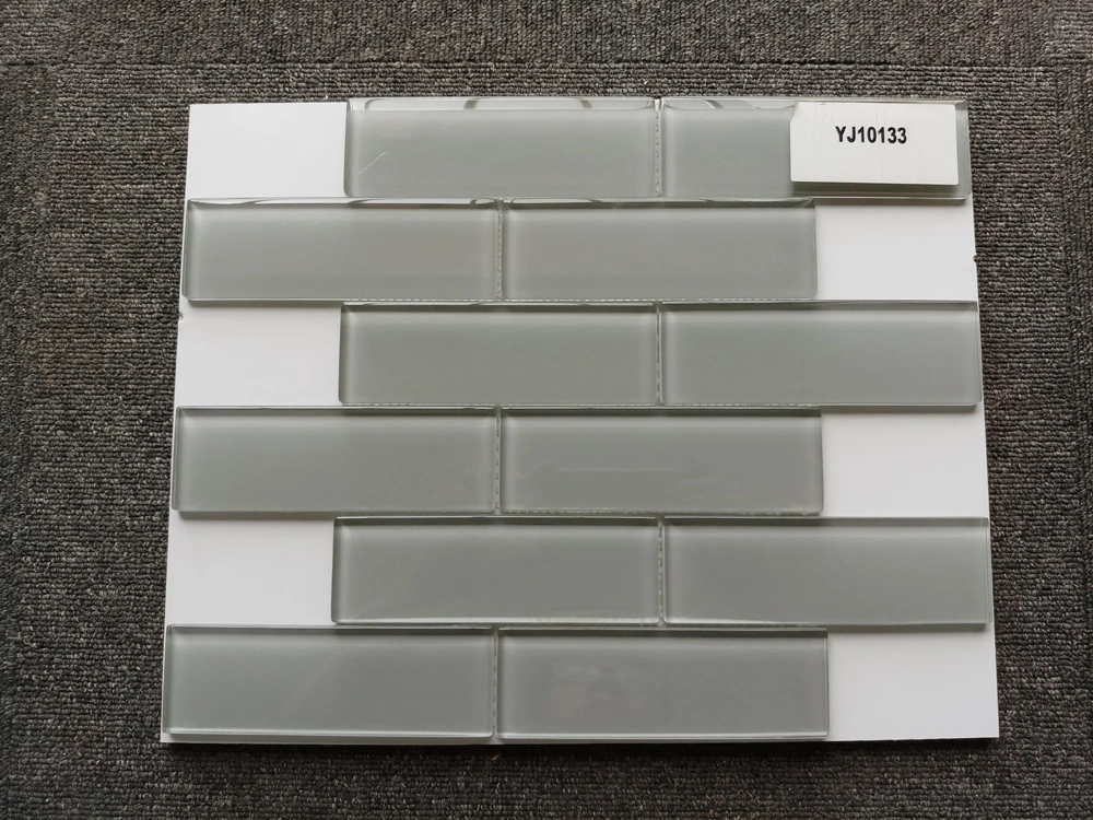 Artistic Strip Glass Mosaico Supplies Wholesale Decorative Brick Wall Grey China Mosaic Tiles