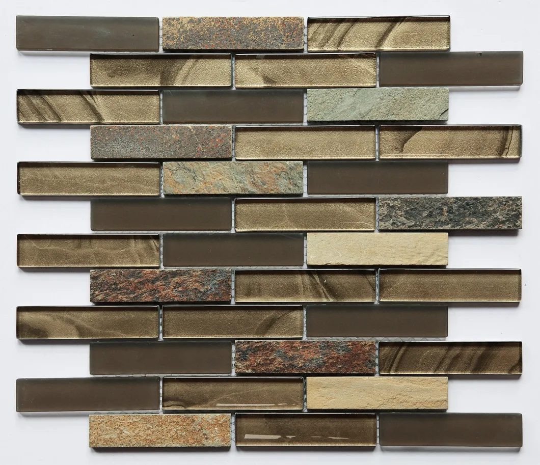 Metallic Marbe Looking Inkjet Glass Mosaic Tile for Kitchen Backsplash