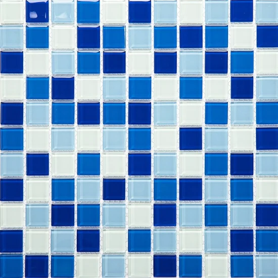 OEM Blue Self Adhesive Glass Marble Floor Ceramic Fish Scale Fan Shaped Tiles Mosaic Diamond Vinyl Bathroom Equipment