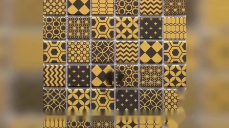 High Quality Wholesale Popular Inkjet Metallic Gold Ceramic Mosaic Tiles