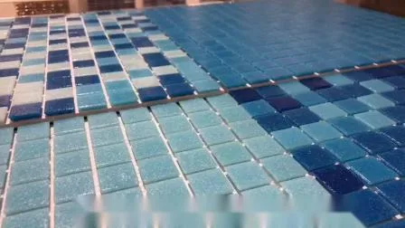 Blue Chips Hot Melting Swimming Pool Bathroom Mosaic Tile Home Decor Building Material Crystal Mosaic Shining Glass Mosaic Tile