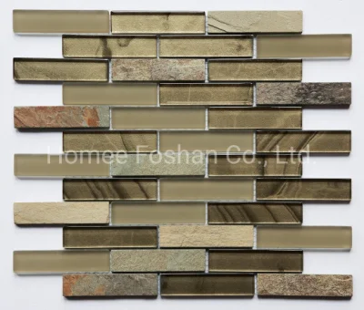 New Design Metallic Inkjet Marble Looking Glass Mosaic Tile for Kitchen Backsplash
