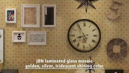 Golden Wall Tile Back Splash Gold Iridescent Colored Ceramic Mix Glass Mosaic