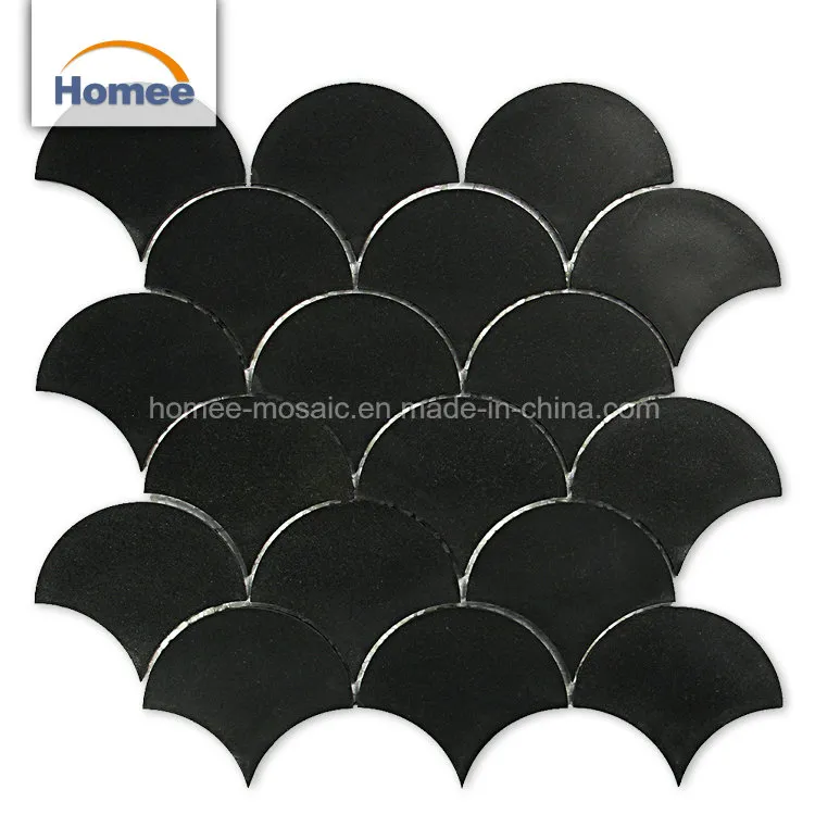 Floor Wall Tile Fan Shaped Waterjet Marble Fish Scale Mosaic Tile