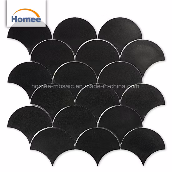 Floor Wall Tile Fan Shaped Waterjet Marble Fish Scale Mosaic Tile